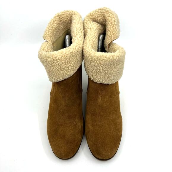 Kelsi Dagger Fontanne Leather and Shearling Wedge Boots Women's 10 US - Picture 5 of 9